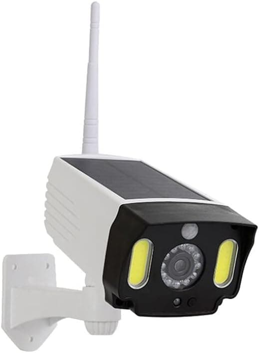 Güneş Enerjili Gerçekçi Maket Kamera, 20W LED'li, Caydırıcı Sahte Güvenlik Kamerası
