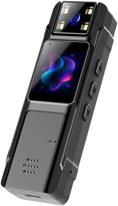 P1 Mini WiFi 4K Vücut Kamerası, Taşınabilir Aksiyon Kamerası, Giyilebilir Video Kaydedici, 1.56'' Ekran, 10.2x3.3x2.4 cm