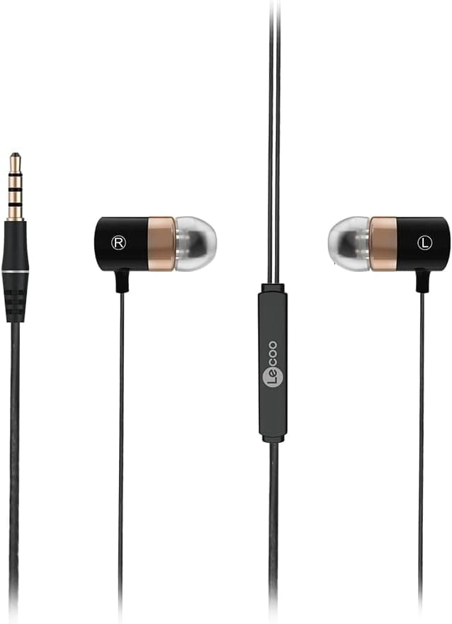 Lecoo EH103 Kablolu 3.5mm Jacklı Mikrofonlu Kulak İçi Kulaklık - Gürültü Önleyici Mikrofon · Siyah