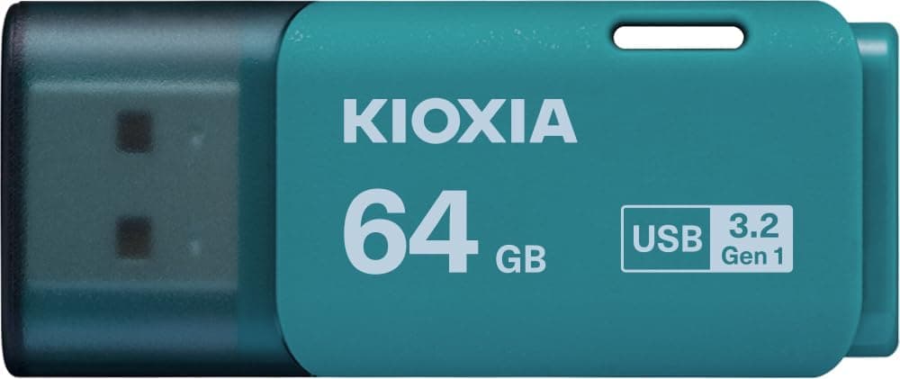 KIOXIA TransMemory U301 64GB USB Bellek – USB 3.2 Gen 1, Açık Mavi