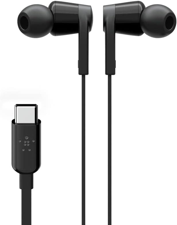 Belkin RockStar USB-C Girişli Silikonlu Kulak İçi Kulaklık · Siyah