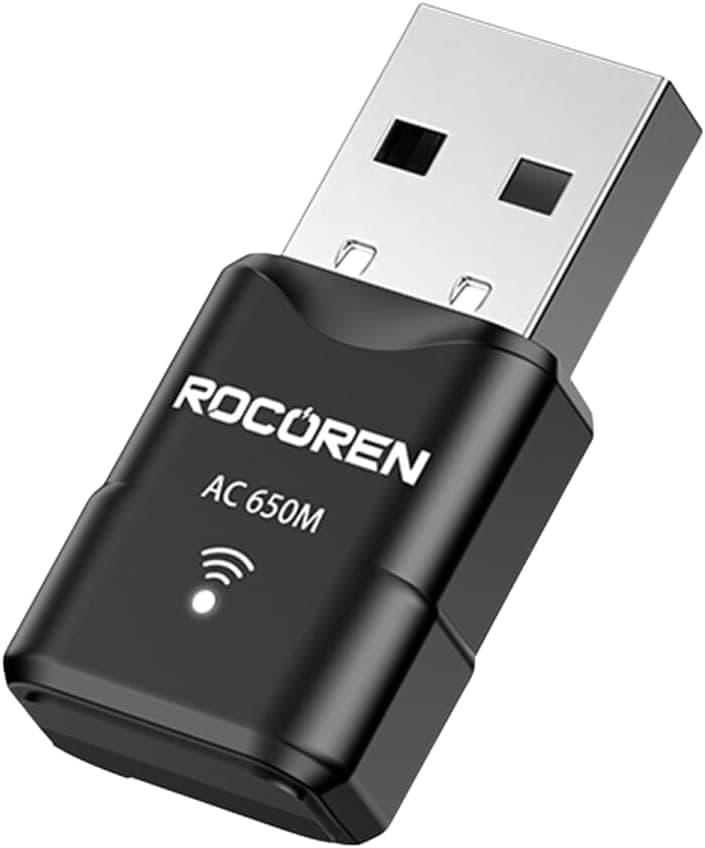 Rocoren 650 Mbps 2.4 & 5GHz Dual Band USB WiFi Adaptör