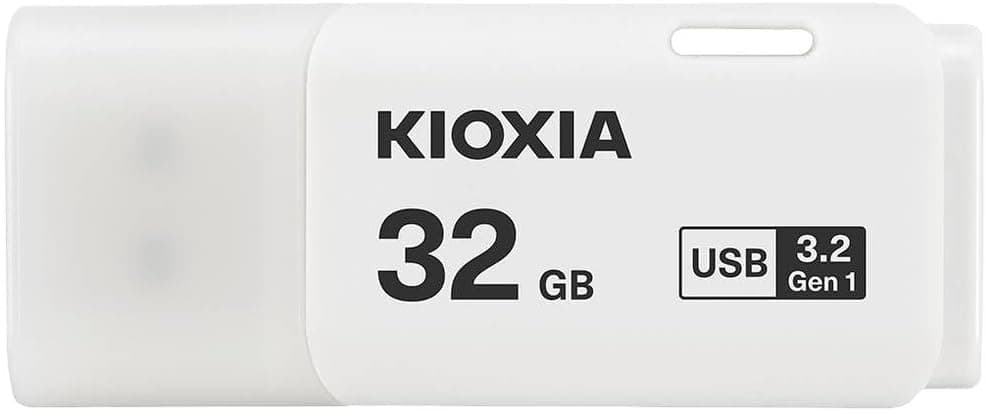 KIOXIA TransMemory U301 32GB USB Bellek – USB 3.2 Gen 1, Beyaz