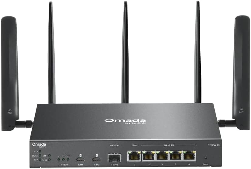 TP-Link ER706W-4G, Omada 4G+ Cat6 AX3000 Gigabit VPN Router