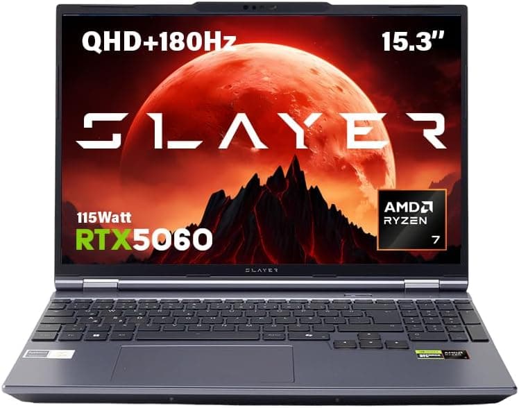 Game Garaj Slayer R7T2-5060 C1 AMD Ryzen 7 255 16GB RAM 500GB SSD RTX5060 15.3" 180Hz QHD+ IPS FreeDOS Gaming Laptop