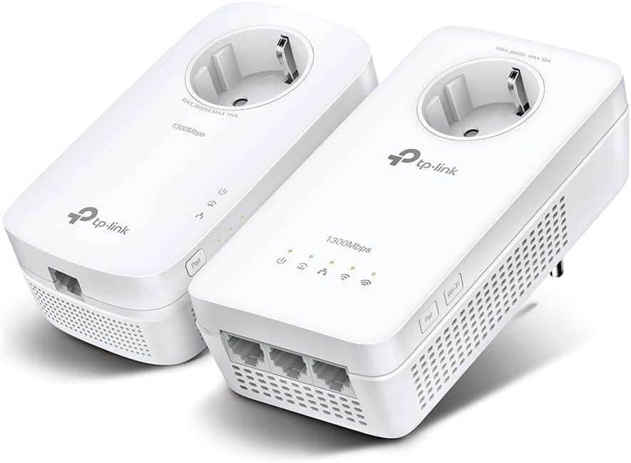 TP-Link TL-WPA8631P KIT, AV1300 Gigabit Passthrough Powerline ac Wi-Fi Kiti | Ağınızı genişletin. İşler ve kablolar yok. 3 GE bağlantı noktası. Entegre fiş. TPPLC uygulaması.