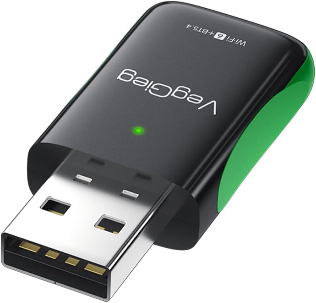 VegGieg 1100 Mbps Dual Band Wi-Fi 6 Alıcı ve Bluetooth 5.4 Adaptör Mini USB Dongle
