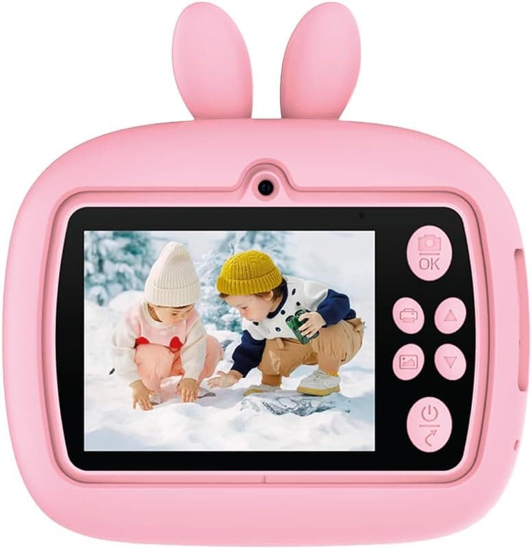 Torima TRM-CMR18 Pembe Dijital Video Fotoğraf Çocuk Kamerası Anlık Termal Resim Kağıt Baskılı Yazıcı · Pembe