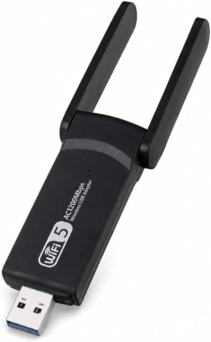PrimeX PX-AC1200 USB 3.0 WiFi Adaptör, Realtek RTL8812BU, AC1200/AC1300 Dual Band 2.4G-5G, 802.11ac Kablosuz Ağ Alıcı, PC Laptop Masaüstü için Wireless USB Dongle