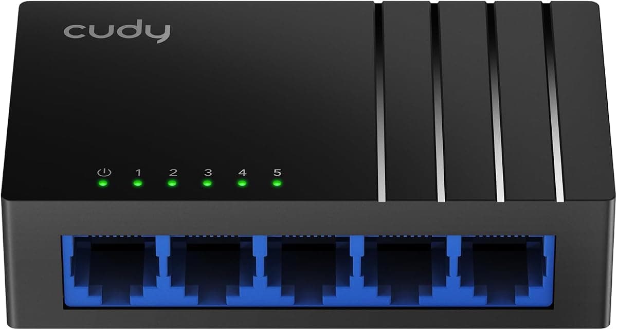Cudy GS105D 5 Bağlantı Noktalı Gigabit Ethernet Ağ Anahtarı, Masaüstü Ethernet Splitter, Fansız, Tak ve Çalıştır Trafik Optimizasyonu