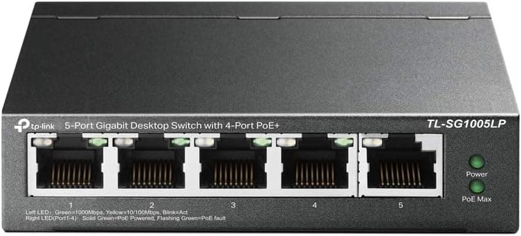 TP-Link TL-SG1005LP, 4 Port PoE + ile 5 Port Gigabit Masaüstü Switch