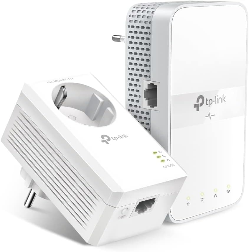 TP-Link TL-WPA7617 KIT, AV1000 Gigabit Passthrough Powerline ac Wi-Fi Kit | Ağınızı genişletin. İşler ve kablolar yok. Entegre fiş. Tak ve çalıştır TPPLC uygulaması.