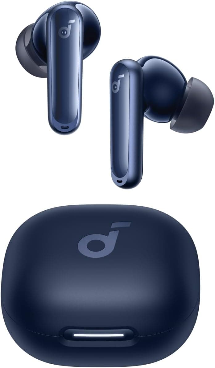 Soundcore P40i Kulak İçi Bluetooth Kulaklık, Uyarlanabilir Gürültü Engelleme, 60 Saat Çalma Süresi, 2'si 1 Arada Şarj Kutusu ve Akıllı Telefon Standı, IPX5 Su Geçirmez, Kablosuz Şarj, Mavi - A3955
