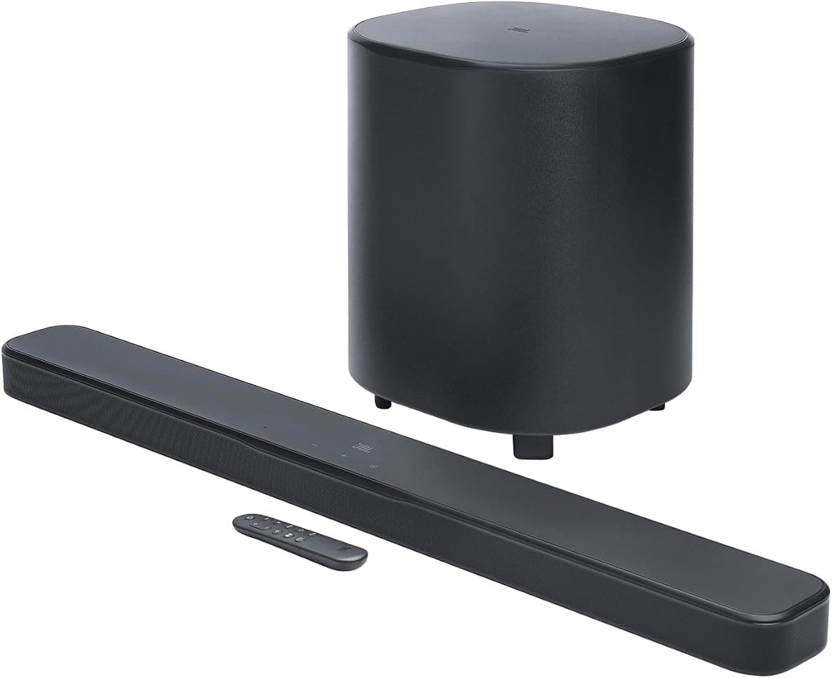 JBL Bar 500 M2, 10 inç subwoofer, Dolby Atmos, HDMI eARC, Wi-F/Bluetooth, 4K desteği, PureVoice 2.0 ve MultiBeam 3.0 ile 5.1 kanallı ses bar sistemi, siyah