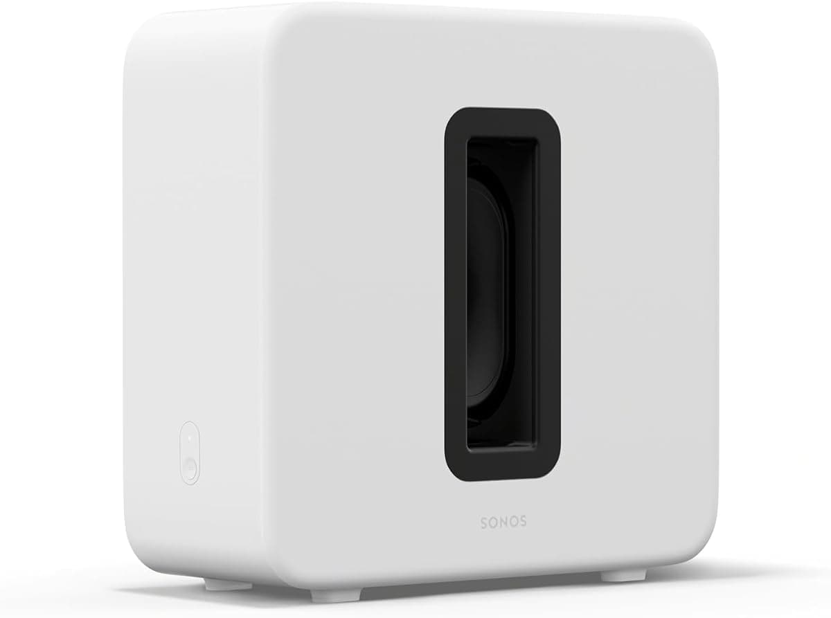 Sonos Sub G4, Çift Sürücülü Kuvvet Iptalli Derin Bas, Portlu Kasa Tasarımı, Trueplay™ Akustik Optimizasyon, Wifi 6 Bağlantılı, Mat Kaplama Premium Kablosuz Subwoofer -Beyaz