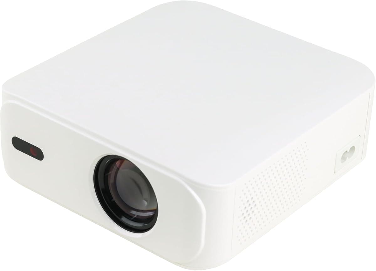 Elinux V318 Android 11 Projektör, 1080P Çözünürlük, 360 ANSI Lümen, Otomatik Focus, Wi-Fi 6, Bluetooth 5.4, 4K, Otomatik Düzeltme, 60-200 inç Görüntü, Beyaz
