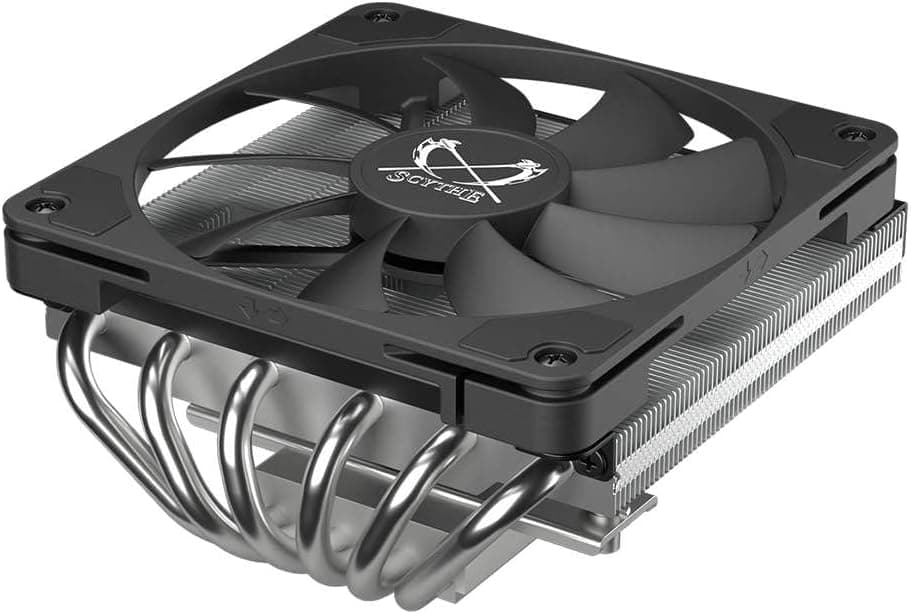 Scythe Big Shuriken 4 Low Profile CPU Soğutucu, 120mm Slim Fan, Intel & AMD Uyumlu, Sessiz İşlemci Soğutucu, 69mm Yükseklik, HTPC ITX SFF Sistemleri için - Siyah