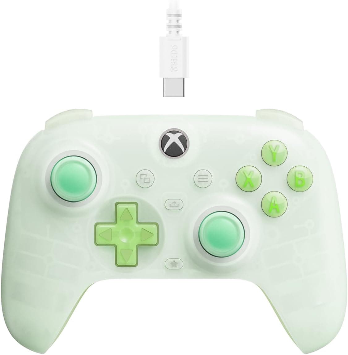 8Bitdo Xbox için RGB Aydınlatma Ateş Halkası, Hall Efektli Joystick ve Tetikleyicili Ultimate Mini Kablolu Oyun Kumandası, Xbox Series X|S, Xbox One, Windows 10/11 için - Resmi Lisanslı (Yarı Saydam
