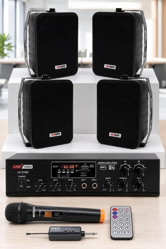 Lastvoice Black Large Plus Paket 3, Hoparlör ve Anfi Anons Ses Sistemi Seti