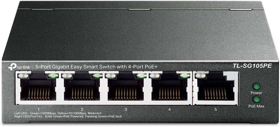 TP-Link TL-SG105PE, 5-Port Gigabit Easy Smart Switch with 4-Port PoE+