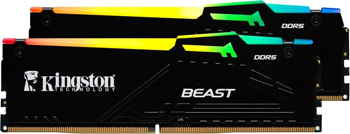 Kingston Beast RGB 32GB DDR5 5600MT/s CL36 DIMM Masaüstü Ram Kit (2x16GB) - KF556C36BBEAK2/32TR