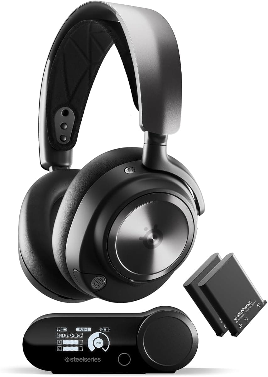 SteelSeries Arctis Nova Pro Kablosuz Çoklu Sistem Oyun Kulaklığı - Premium Hi-Fi Sürücüleri - Aktif Gürültü Önleme - Infinity Güç Sistemi - ClearCast Gen 2 Mikrofon - PS5, PS4, PC, Anahtar, Mobil