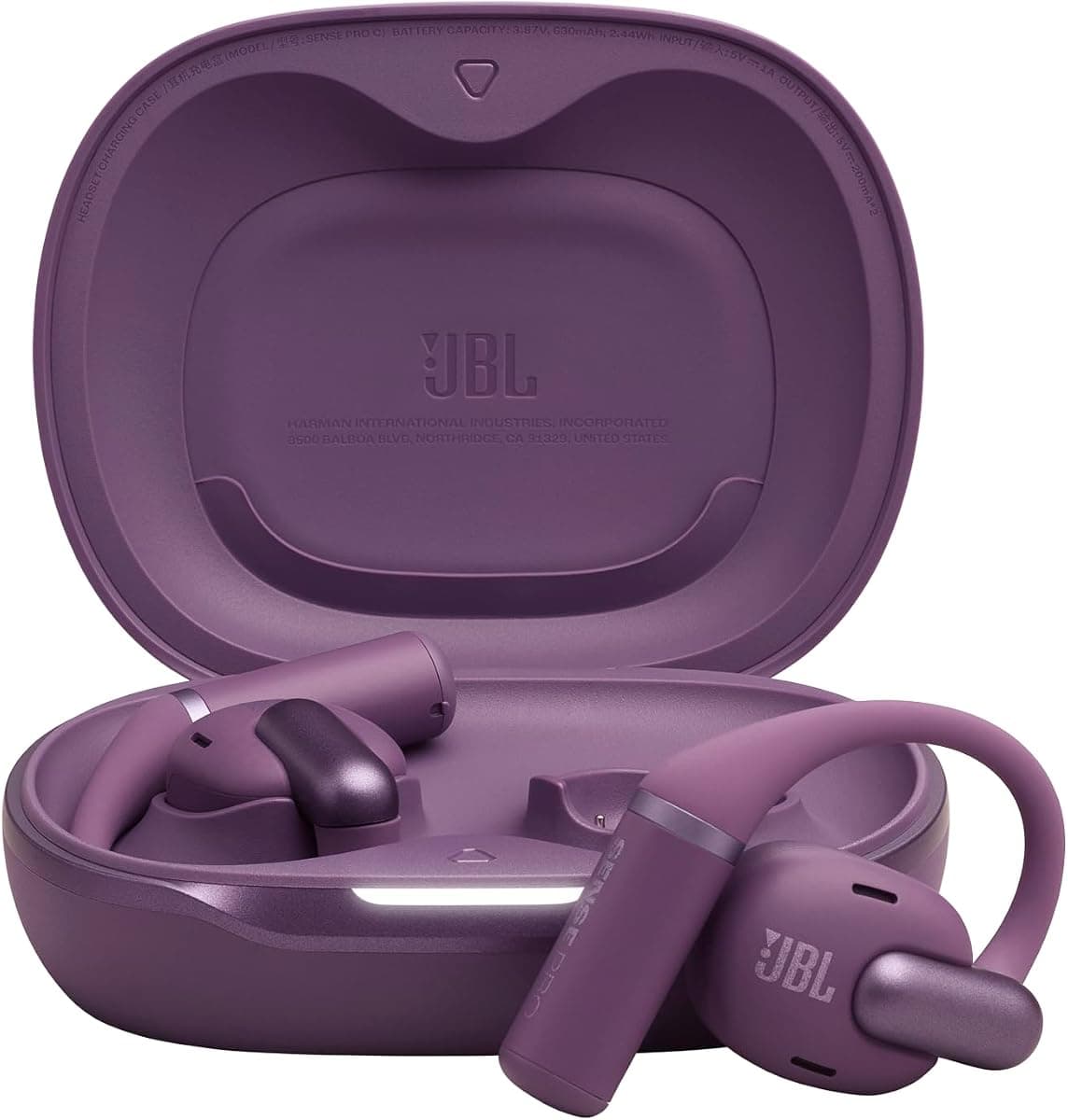JBL Sense Pro, True Wireless Kulaklık, Mor | Açık Tasarım ve Kulak Kancası, JBL OpenSound, 38 Saat Çalışma, Su ve Toz Geçirmez IP55