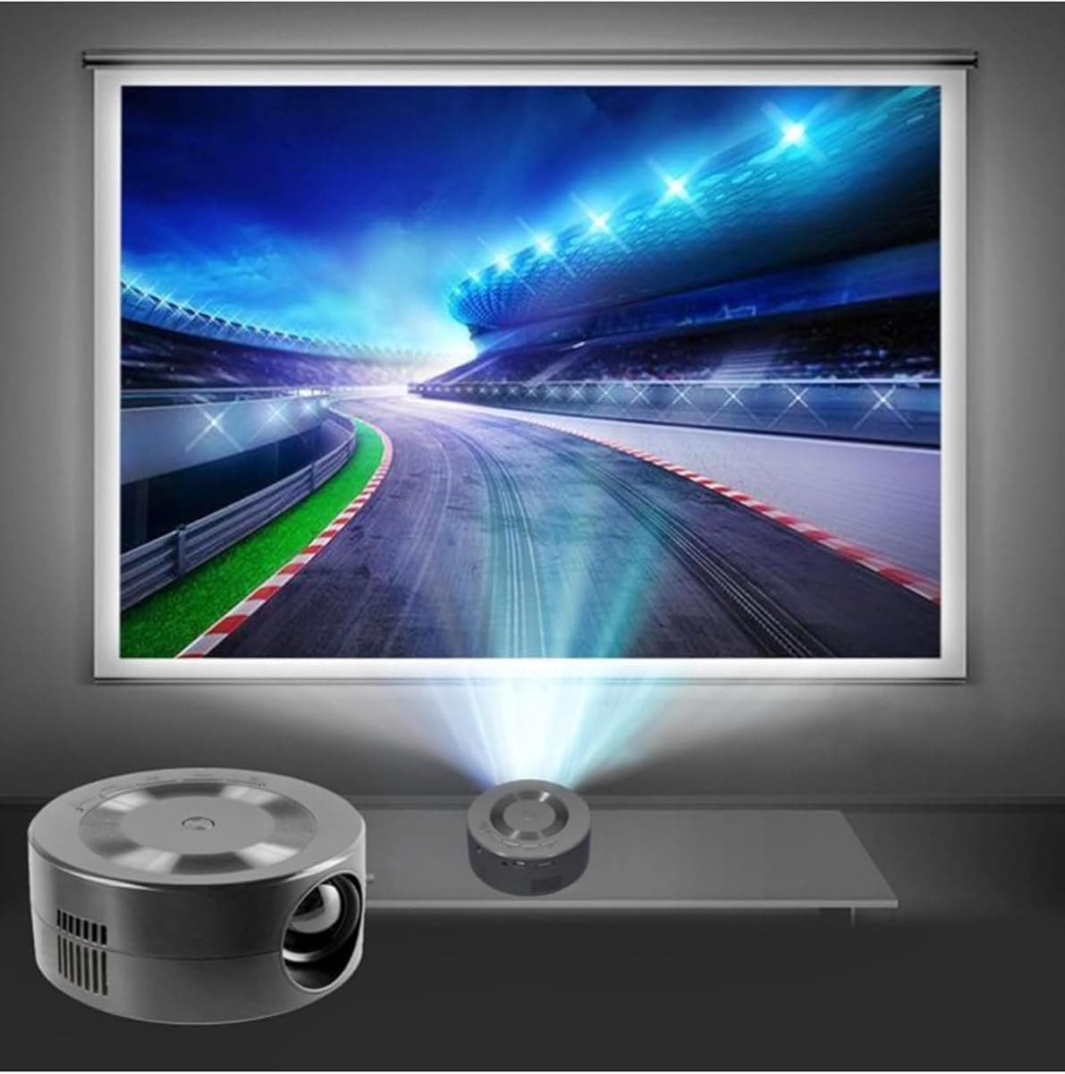 1080p Mini Taşınabilir LED Projektör Dış-İç Mekan Telefon Yansıtmalı Ev Sineması