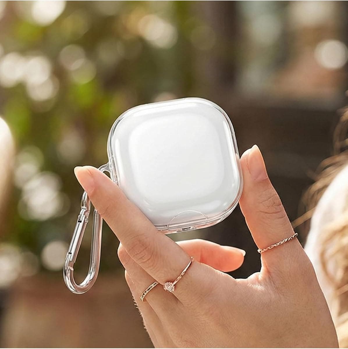 CaseOnn QCY T13 ANC Kılıf Askı Aparatlı Transparan Silikon Şeffaf [QCY T13 ANC ile Uyumlu]
