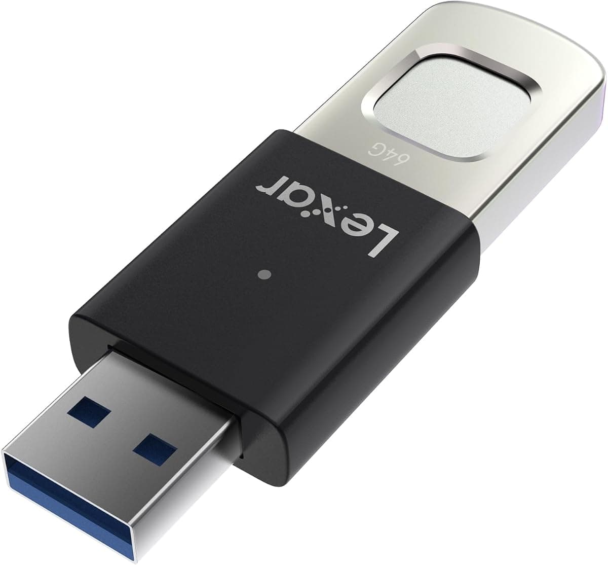Lexar JumpDrive Fingerprint F35 PRO 128 GB USB 3.0 Flash Sürücü, 400 MB/s'ye kadar okuma/300 MB/s yazma, USB bellek, 10 parmak izi kimliğine izin verilir, bellek çubuğu, PC/Laptop (LJDF35P128G-RNBNG)