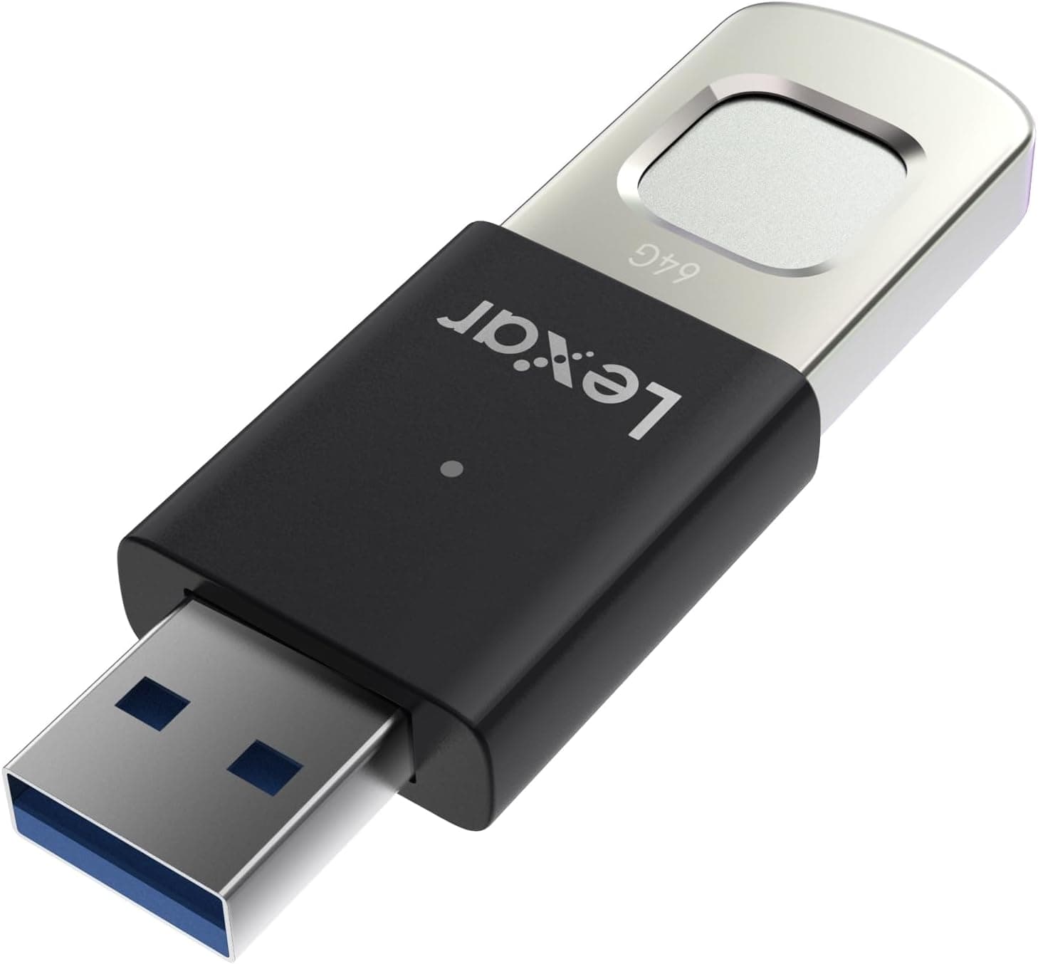 Lexar JumpDrive Fingerprint F35 PRO 128 GB USB 3.0 Flash Sürücü, 400 MB/s'ye kadar okuma/300 MB/s yazma, USB bellek, 10 parmak izi kimliğine izin verilir, bellek çubuğu, PC/Laptop (LJDF35P128G-RNBNG)