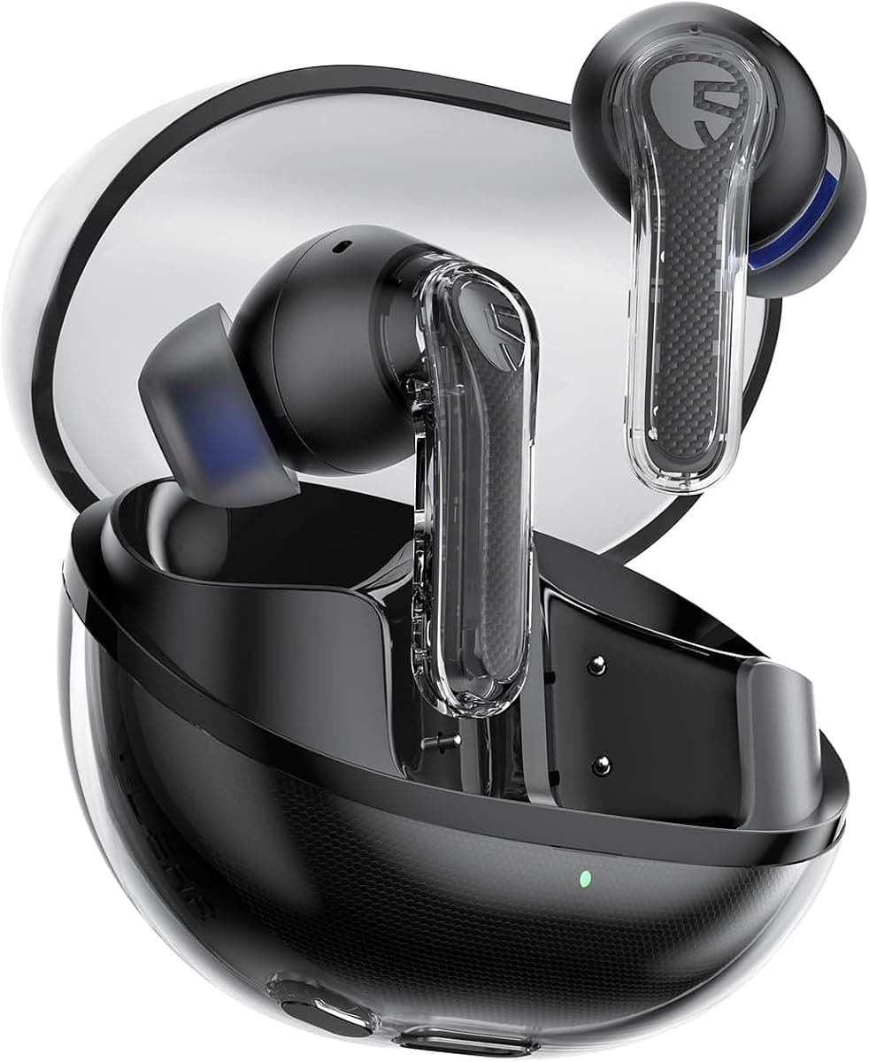 SoundPEATS Clear Siyah Bluetooth Kulaklık, Kablosuz Kulak içi Kulaklık, Bluetooth 5.3, 40 Saat Oynatma Süresi, 12 mm Sürücü ve ENC'li çift Mikrofon, Net Aramalar, Oyun Modu, Uygulama Kontrolü