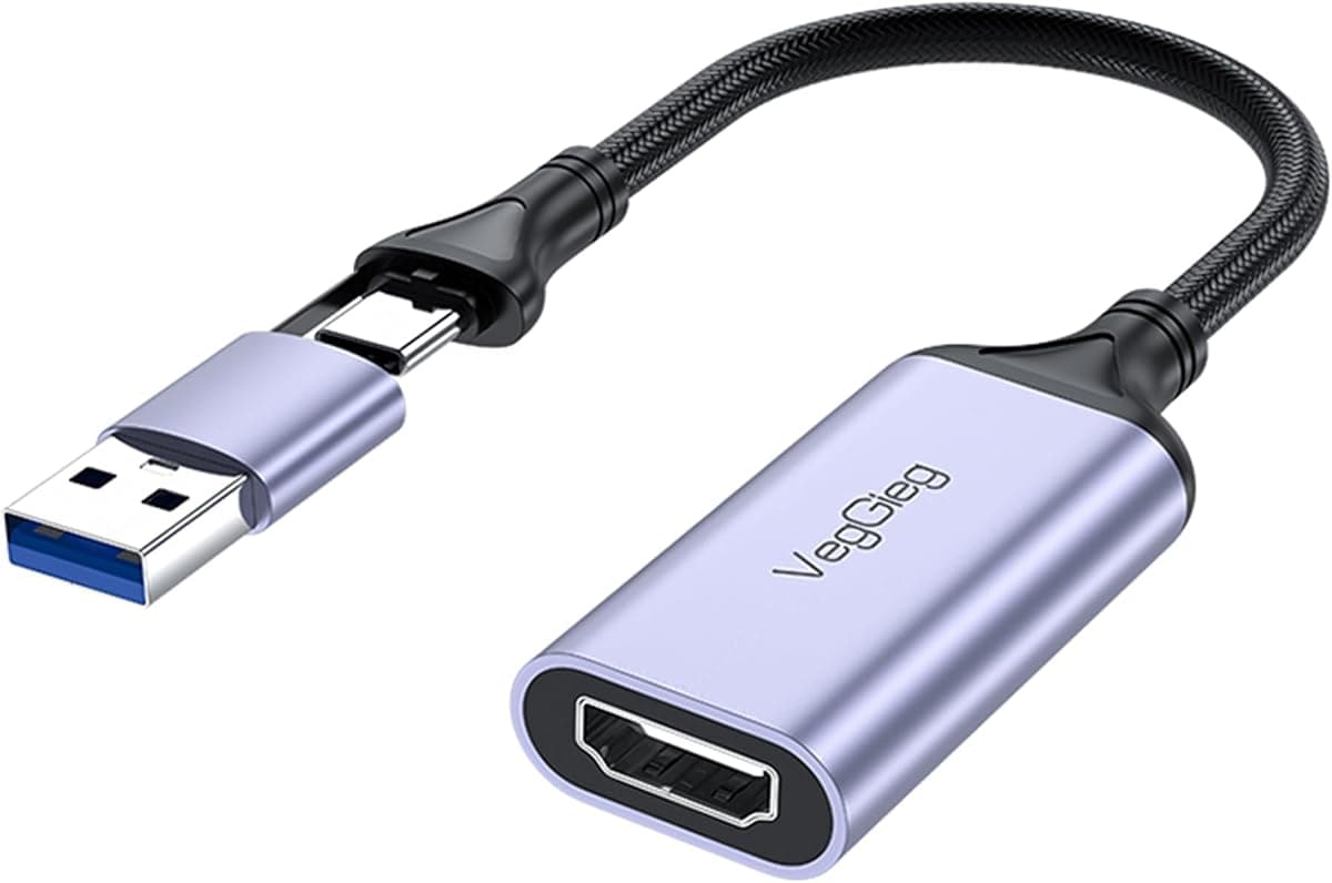 VegGieg 1080P 60Hz HDMI Video Capture Card USB 3.0 ve Type-C Görüntü Yakalama Kartı