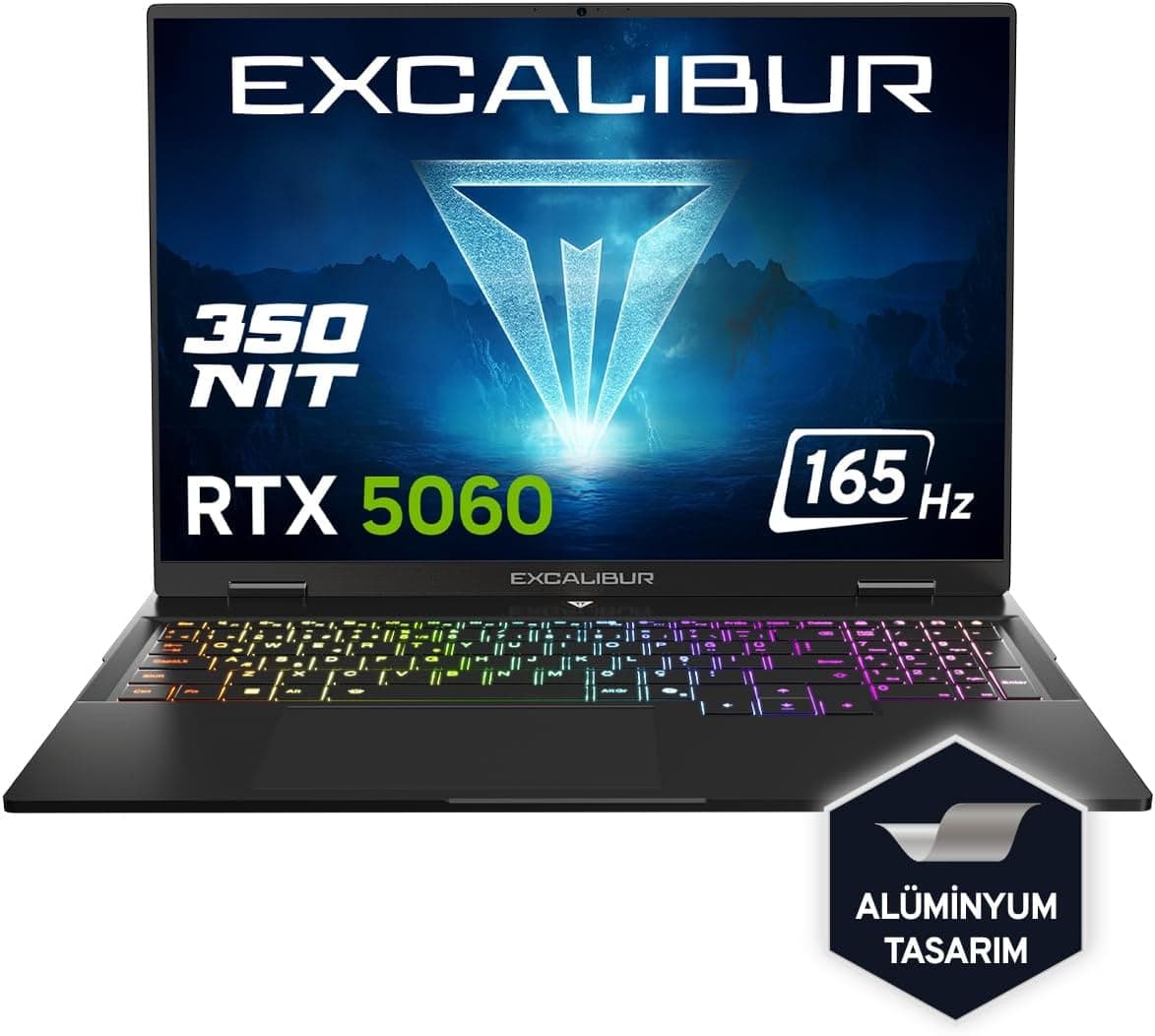 Casper Excalibur G915 i7-13620H 16GB 1TB 8GB RTX5060 165Hz 16" Freedos Gaming Laptop G915.1362-BF60X-C