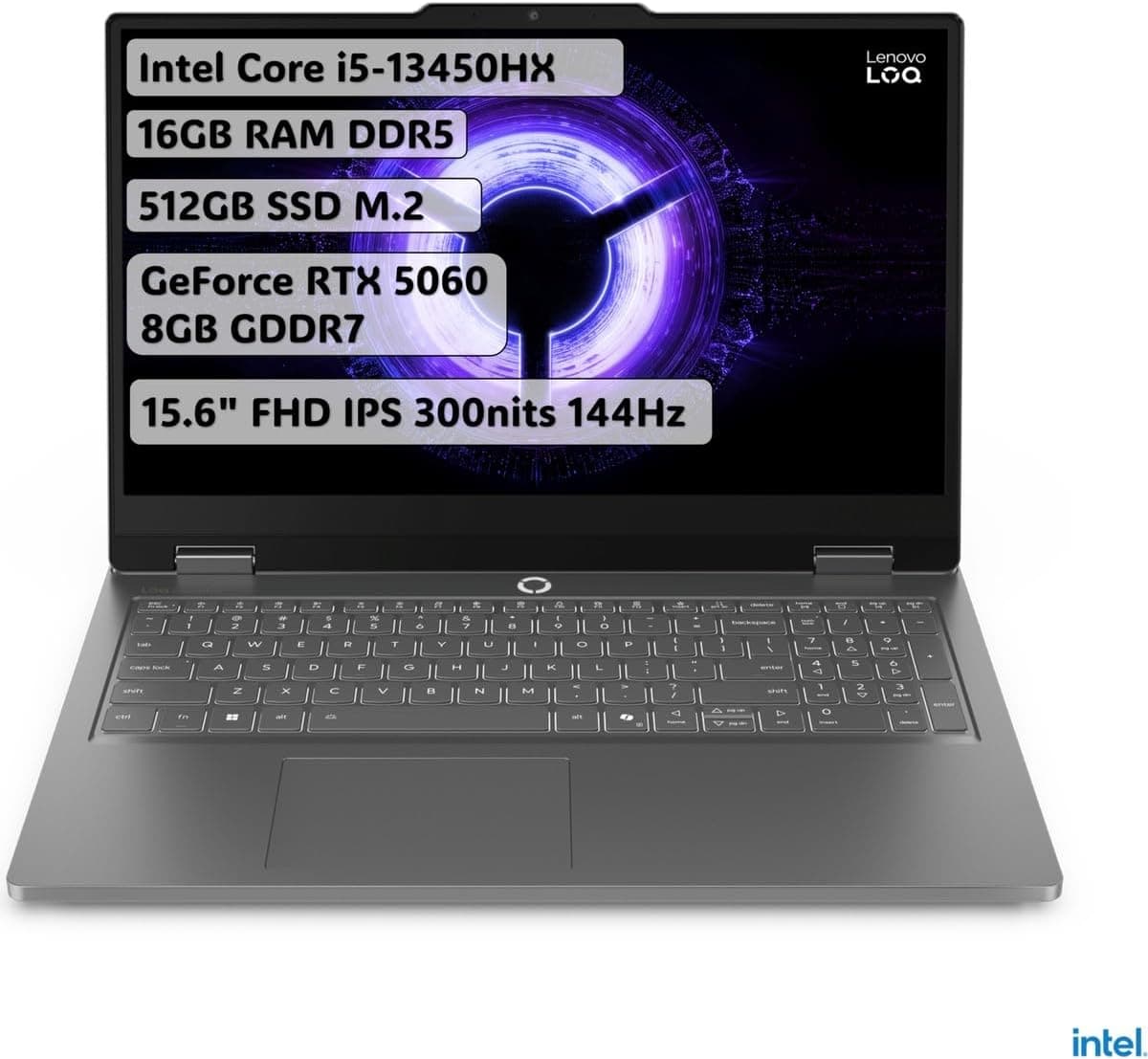 LOQ Essential Intel Core i5 13450HX 16GB 512GB SSD RTX5060 Freedos 15.6" FHD Taşınabilir Bilgisayar 83SC000TTR · 15.6 inç