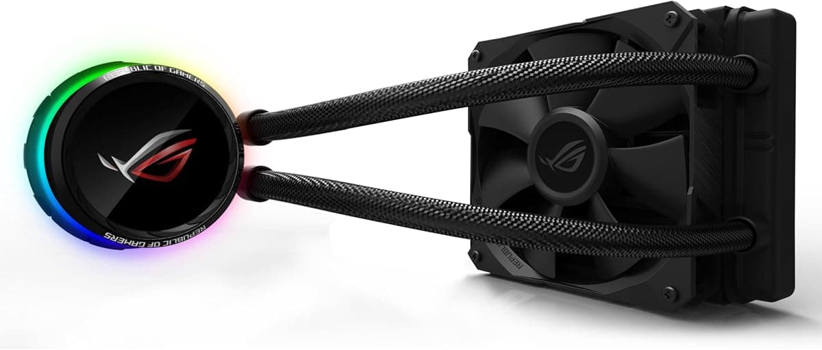 Asus ROG RYUO 120 120mm Aura Sync RGB CPU Sıvı Soğutma Sistemi | 1,77 inç OLED ekran, Aura Sync RGB, ROG-120 mm fan