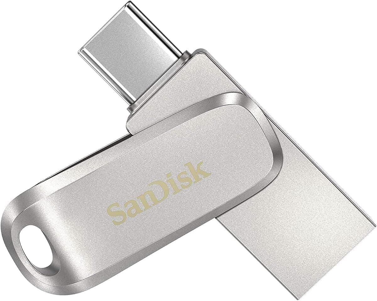SanDisk Ultra Dual Drive Luxe USB Type-C Drive Akıllı Telefon Depolama Alanı 512 GB (Taşınabilir Depolama, USB 3.1 Gen 1, Dönen Tasarım, 150 MB/s Okuma, USB Sürücü, Otomatik Yedekleme), Gümüş