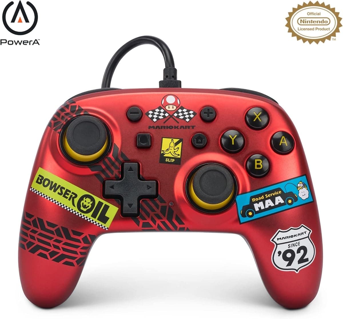 PowerA Nintendo Switch için PowerA Nano Kablolu Kumanda - Mario Kart: Racer Red, Kırmızı