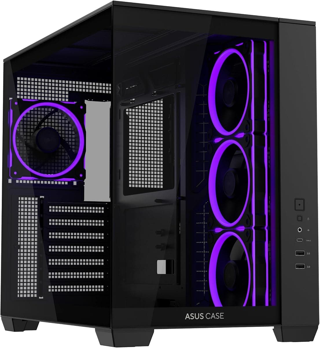 ASUS A32 PLUS TG ARGB Siyah mATX Bilgisayar Kasası | Plus mATX 3.2 Gen 2X1 Type C Portu Ve 360mm AIO CPU Soğutucu & 420mm Ekran Kartıyla Uyumlu
