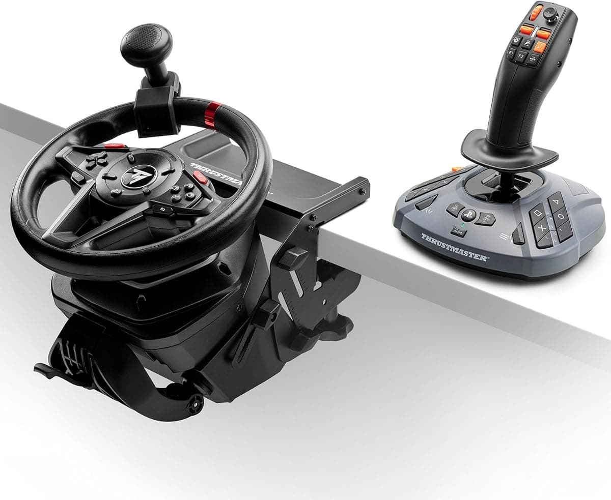Thrustmaster T128 SimTask Farming Pack PS5 ve PC için T128 Yarış Direksiyonu, Montaj Sistemi ve FarmStick Joystick