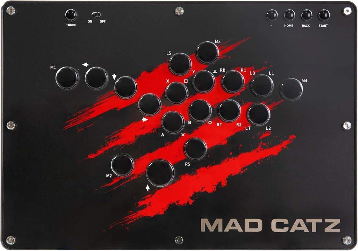 Mad Catz N.E.K.O. Leverless All-Button Arcade Controller – Kailh Switch, SOCD Modlu, Turnuva Uyumlu Firmware – PC, P4 & Switch Uyumlu