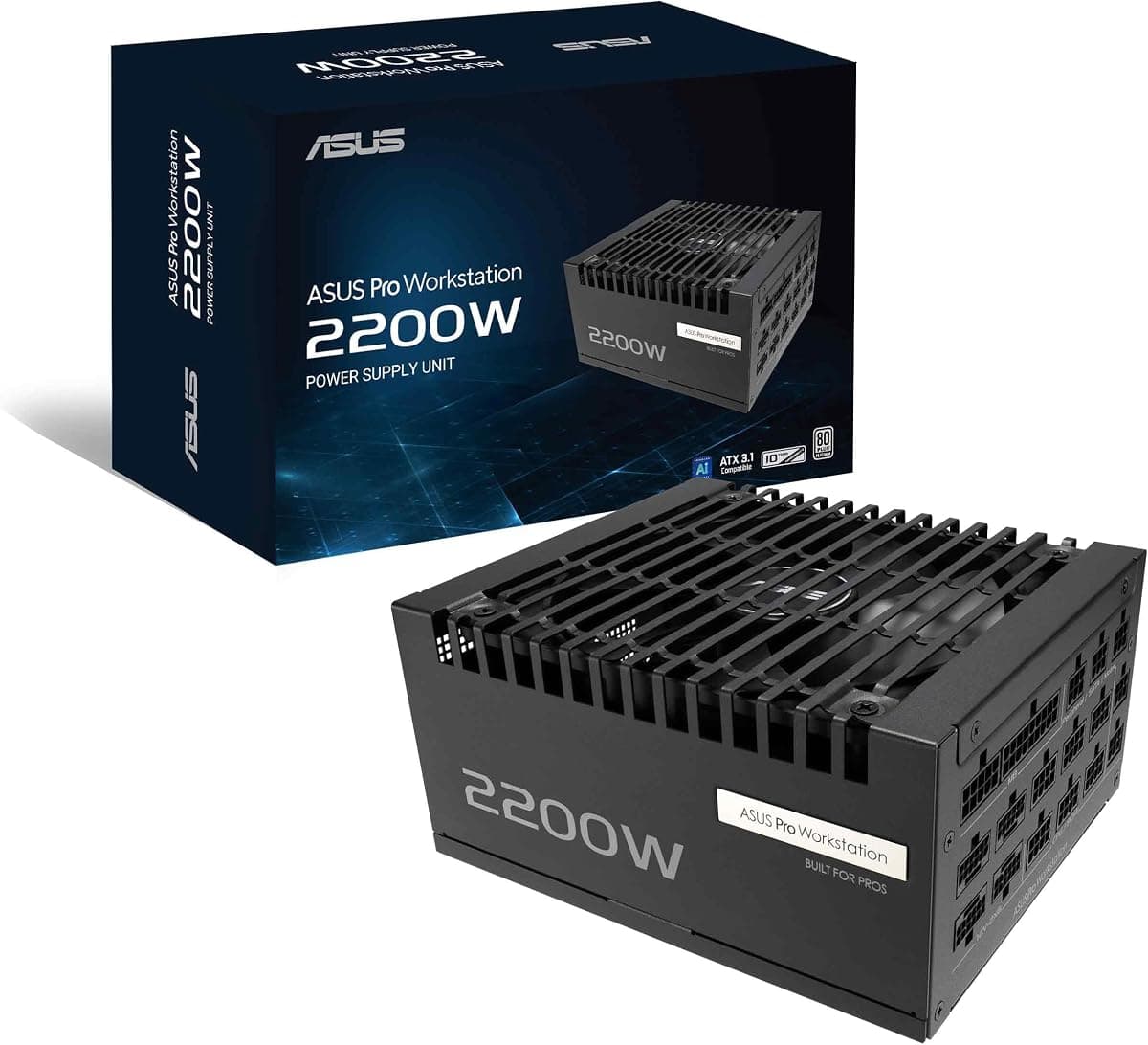 ASUS-PRO-WS-2200P | PRO Ws 2200W Platinum PSU, Gelişmiş Dağıtımı Ve Dört Ekran Kartı Desteğiyle Ağır AI Görevleri İçin Tasarlanmıştır