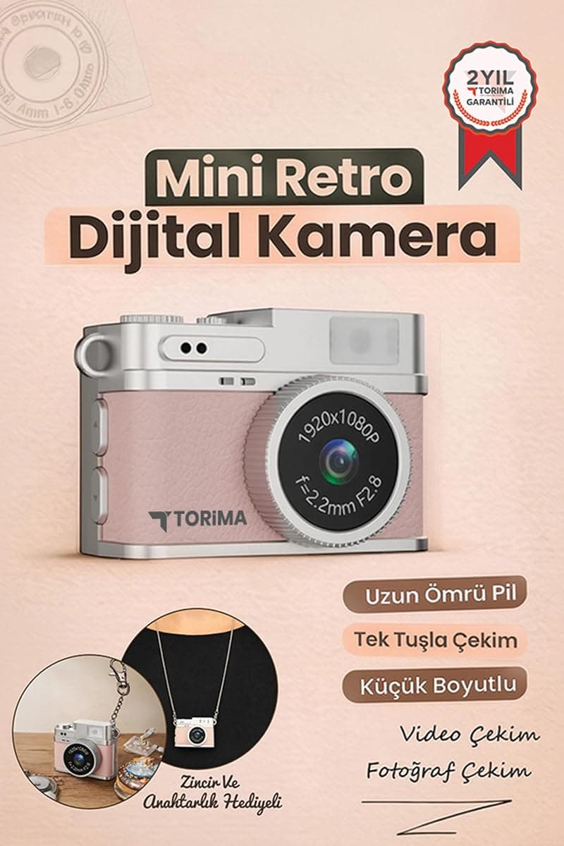Mini Dijital Kamera Selfie Video Vlog Kamerası Mini Anahtarlık 1080P CMR35 Pudra