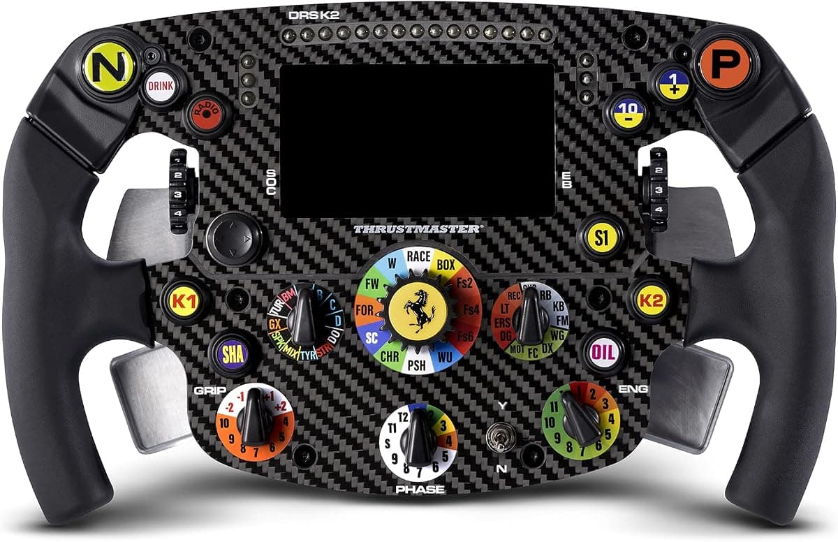 Thrustmaster Formula Wheel Add-On Ferrari SF1000 Edition - 1:1 Ölçekli F1 Direksiyonu -%100 Karbon Fiber Ön Panel, LCD Ekran ve LED Gösterge - Resmi Ferrari Lisanslı - PC, PS5, PS4 Uyumlu