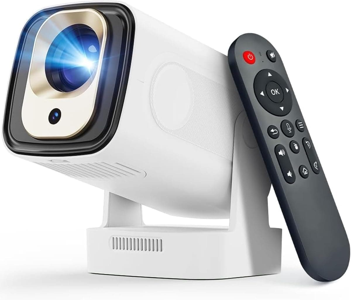 4K Projeksiyon Cihazı HY260 Pro, 1080P Full HD Görüntü Kalitesi, WiFi 6 Bluetooth 5 Bağlantı, 8000 Lümen Parlaklık, Otomatik Odaklanma, 40"-130" Görüntü Yansıtma, Ev Ofis ve Bahçe İçin Projektör