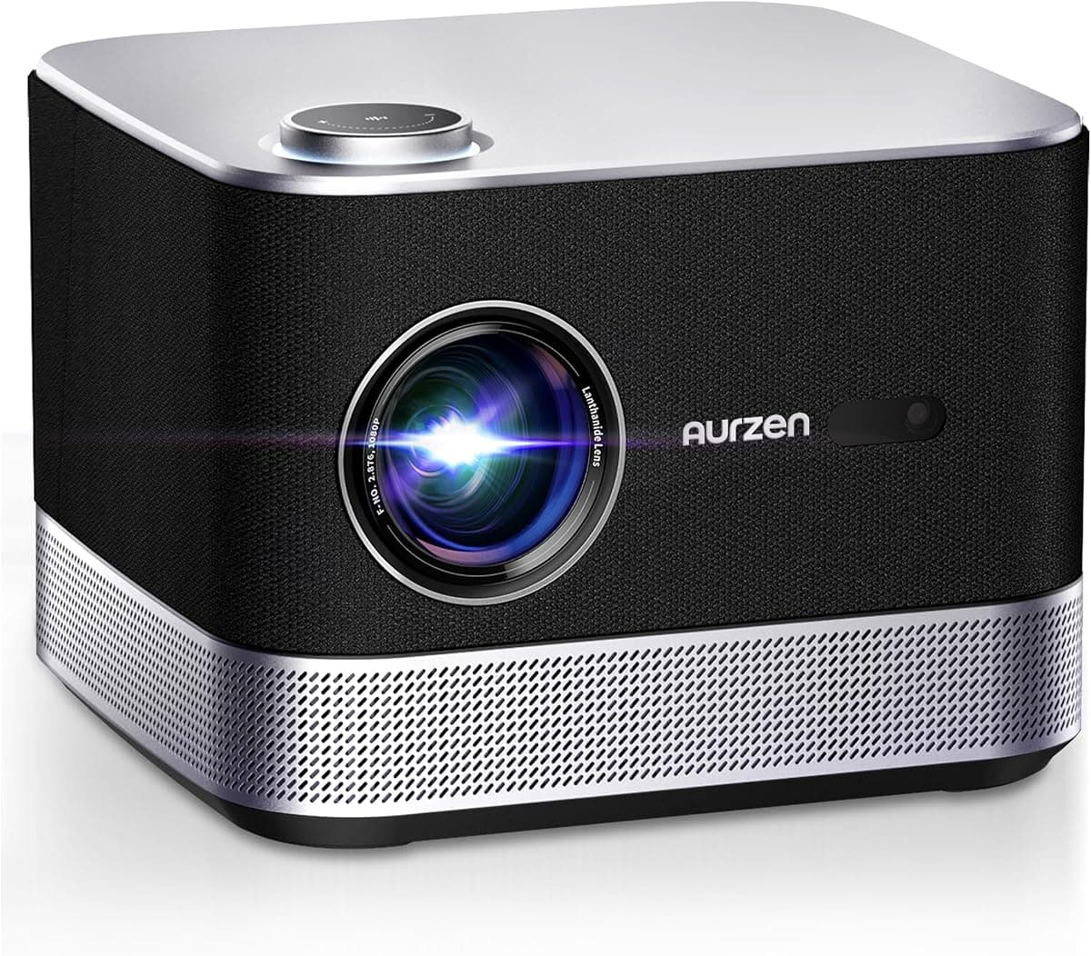 AURZEN BOOM 3 DoIby Ses ve 36W Hoparlörler, Otomatik Odaklama ve Keystone, Netflix Resmi 500 ANSI Ev Dış Mekan Projektörü, Siyah Akıllı Projektör Siyah