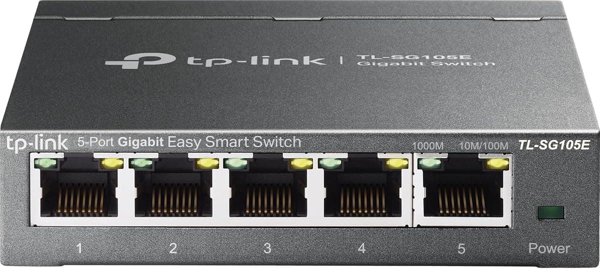 TP-Link TL-SG105E, 5-Portlu Gigabit Easy Smart Switch | Kolay Akıllı Yönetim, 1000Mbps Yüksek hızlı, Tak ve Çalıştır, Metal Kasa, Güç Tasarrufu, Masaüstü veya Duvara Montaj