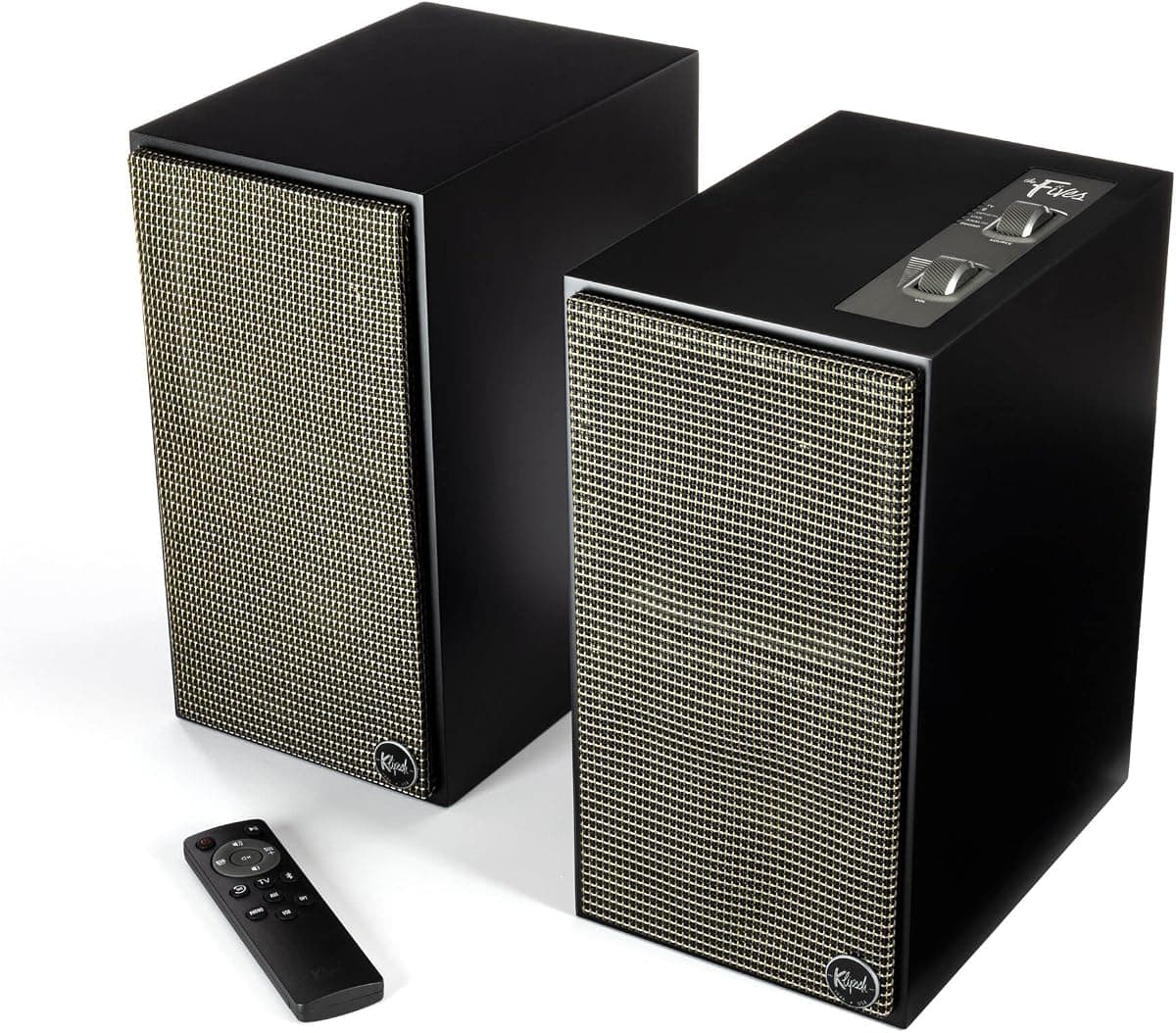Klipsch The Fives Aktif Hoparlör (Çift) - Titanyum LTS Havalandırmalı Tweeter, Bluetooth Kablosuz Bağlantı, Yüksek Çözünürlüklü Ses, Dinamik Bass Ekolayzırı, Siyah
