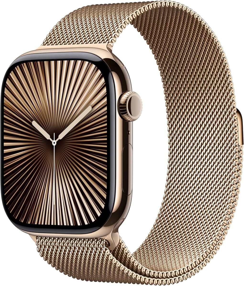 Apple Watch Series 10 GPS + Cellular 42 mm Altın Rengi Kasa Akıllı Saat ve Altın Rengi Milano Loop - Standart. Fitness Takibi, EKG Uygulaması, Hep Açık Retina Ekran, Karbon Nötr